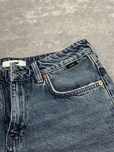 Mavi Kot Şort - Görsel 7