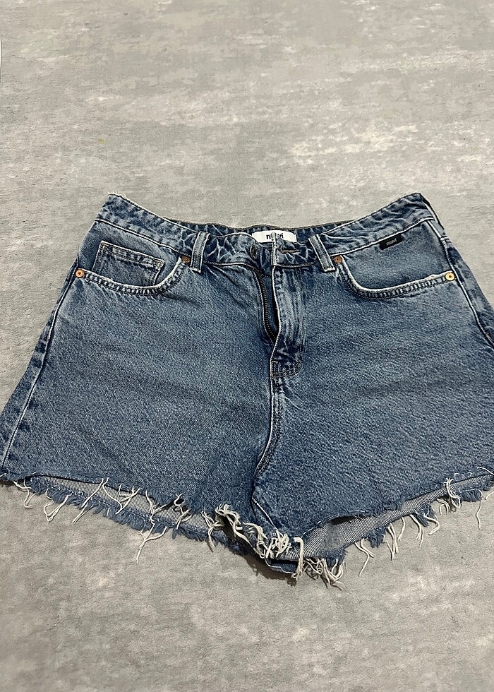 Mavi Kot Şort - Görsel 2