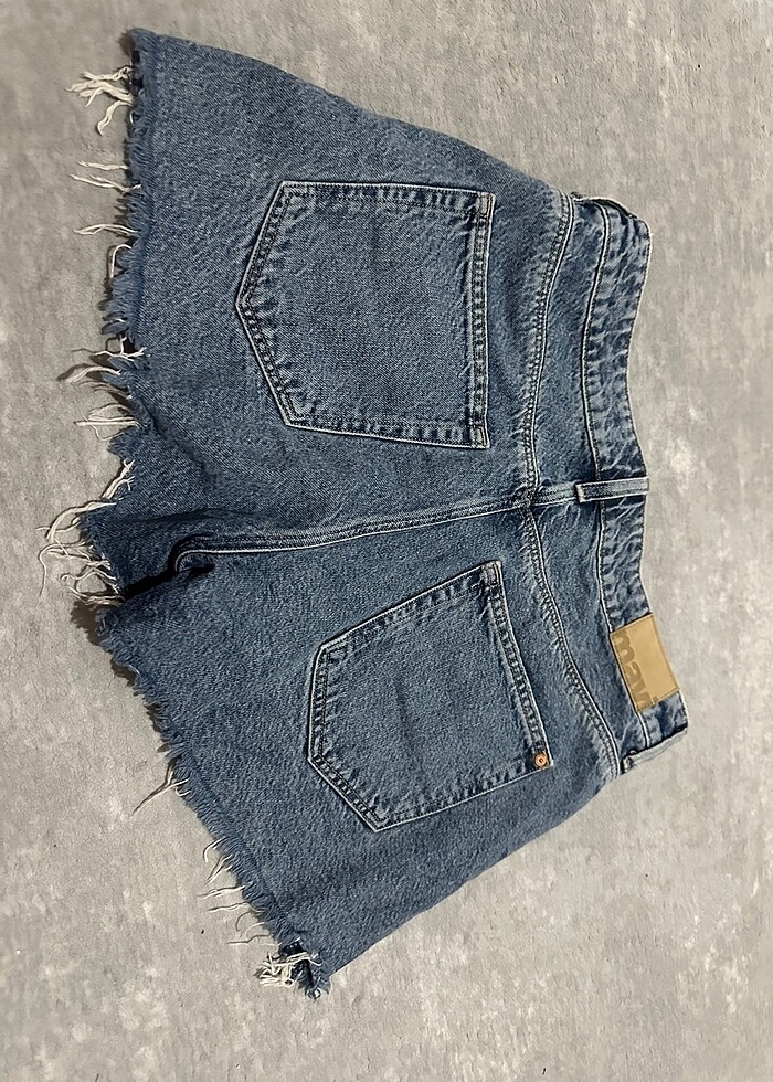 Mavi Kot Şort - Görsel 4