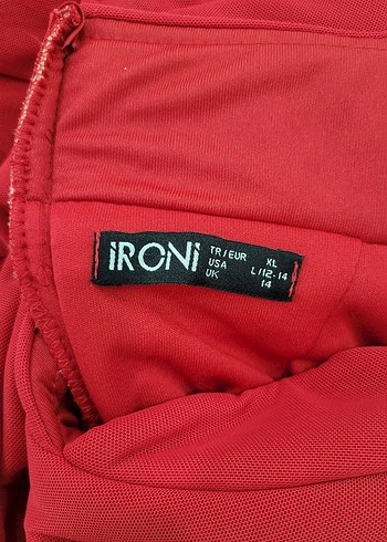 Kırmızı V Yakalı Mini Abiye Elbise - Görsel 3