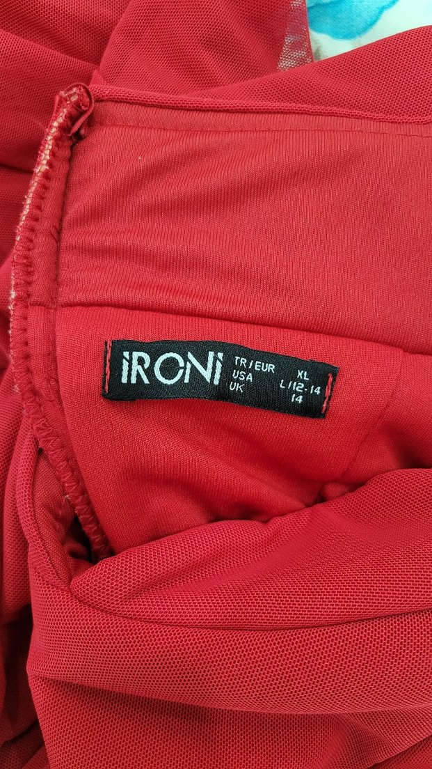 Kırmızı V Yakalı Mini Abiye Elbise - Görsel 3