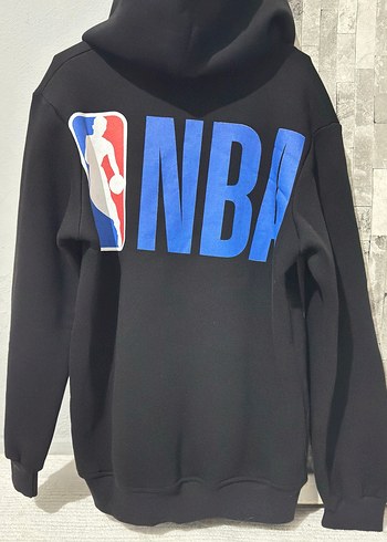 Erkek Siyah NBA Baskılı Fermuarlı Sweatshirt - Görsel 2