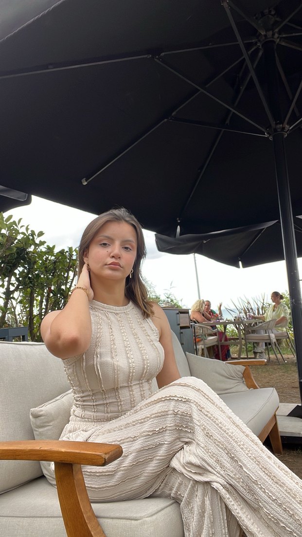 Dantel Detaylı Beyaz Midi Bohem alt üst takım - Görsel 2