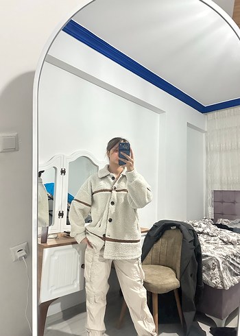 Kadın Gri Midi Boy Rahat Kesim Ceket - Görsel 3