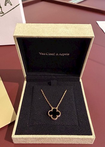 Van Cleef & Arpels Altın Zincirli Midi Kolye - Görsel 2