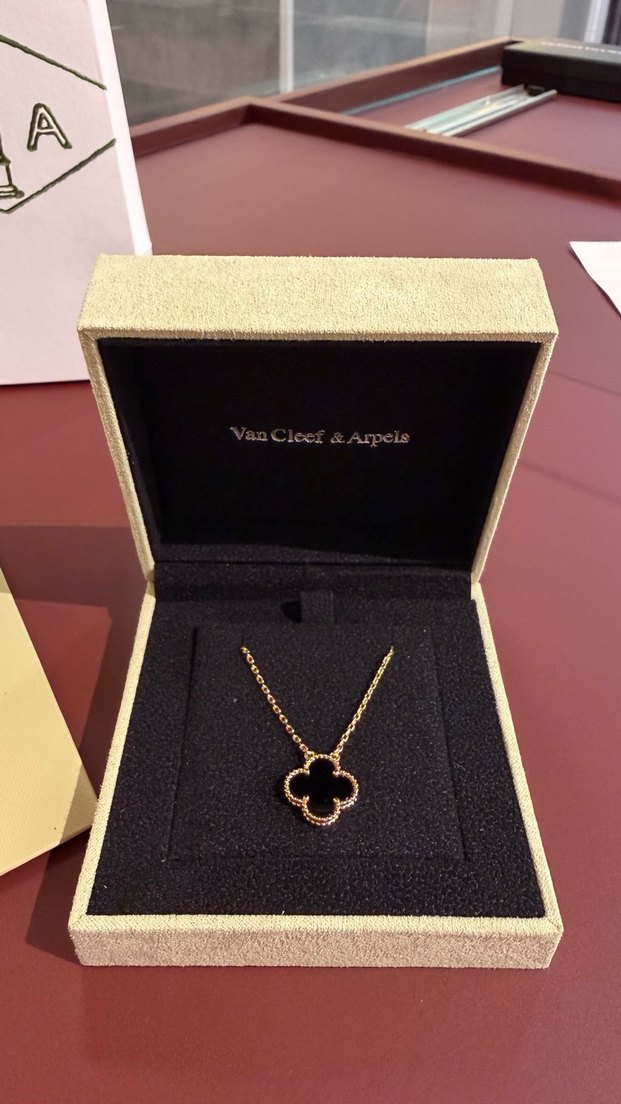 Van Cleef & Arpels Altın Zincirli Midi Kolye - Görsel 2