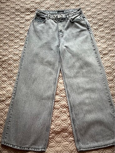 Gri wide leg jeans