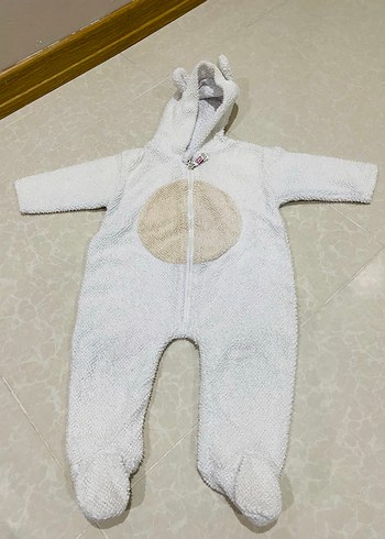 Bebek Beyaz Örgü Tulum - Görsel 3