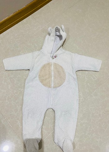 Bebek Beyaz Örgü Tulum - Görsel 4