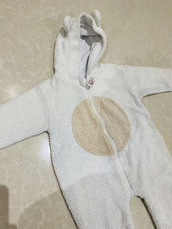 Bebek  Beyaz Örgü Tulum - Görsel 2