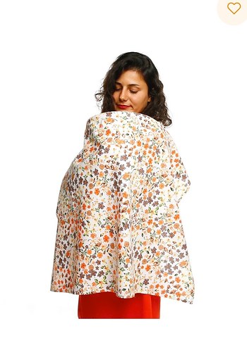 Çiçek Desenli Çok Renkli Emzirme Önlüğü - Görsel 3