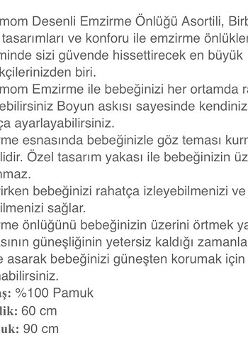 Çiçek Desenli Çok Renkli Emzirme Önlüğü - Görsel 8