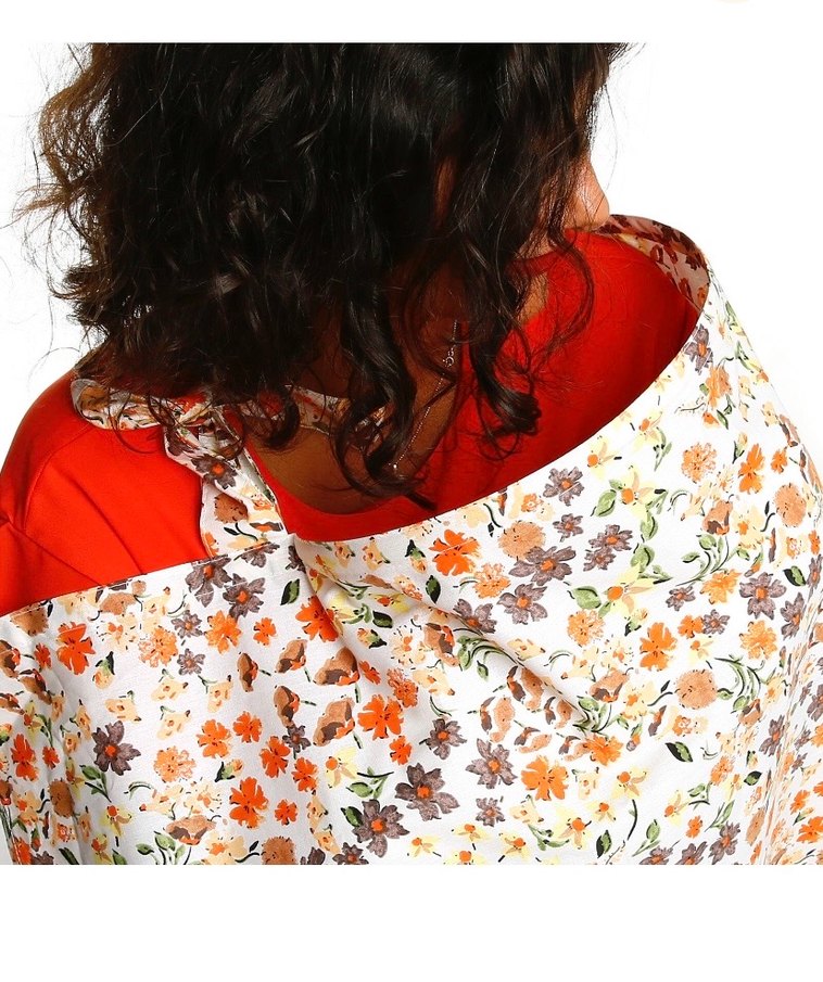 Çiçek Desenli Çok Renkli Emzirme Önlüğü - Görsel 2