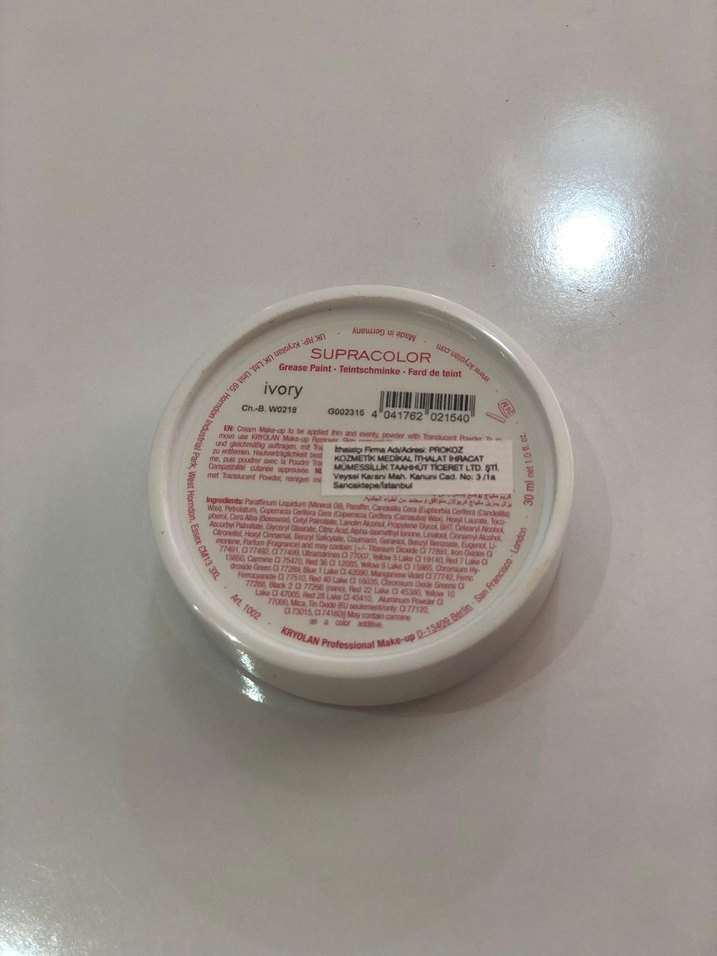 Kryolan Supracolor Ivory Krem Fondöten - Görsel 2