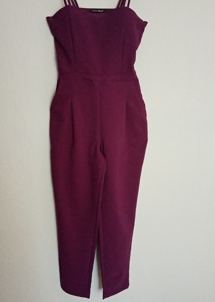 Mor klasik çok şık tulum - Görsel 2