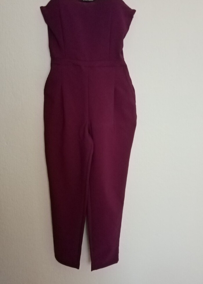 Mor klasik çok şık tulum - Görsel 3