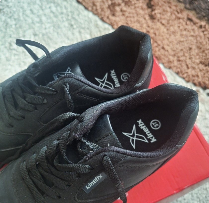 Siyah Dolgu Topuklu Bağcıklı Spor Ayakkabı - Görsel 3