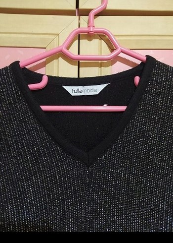 Siyah Uzun Kollu Örgü Triko Tunik - Görsel 3