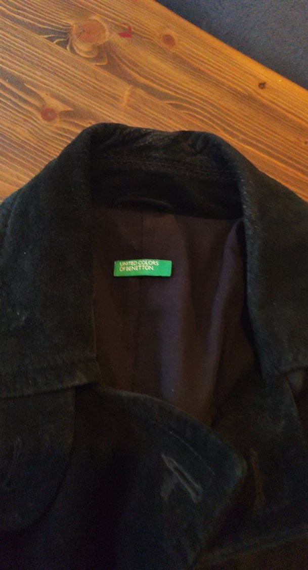 Düğmeli Siyah Süet kadinMidi Ceket - Görsel 4