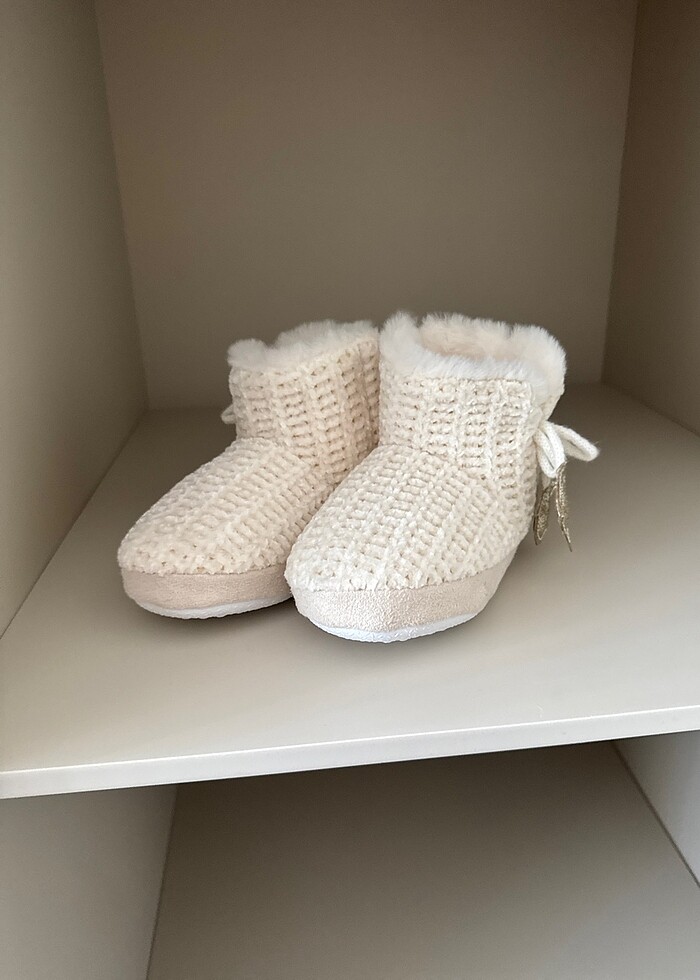 Ekru kız çocuk panduf 27 numara - Görsel 3