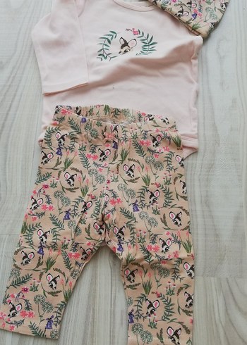 H&M Baskılı Pembe Kız Bebek Takımı