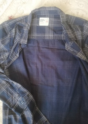 Mavi Pamuklu Kareli Gömlek - Görsel 4