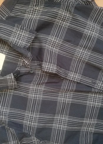 Mavi Pamuklu Kareli Gömlek - Görsel 2