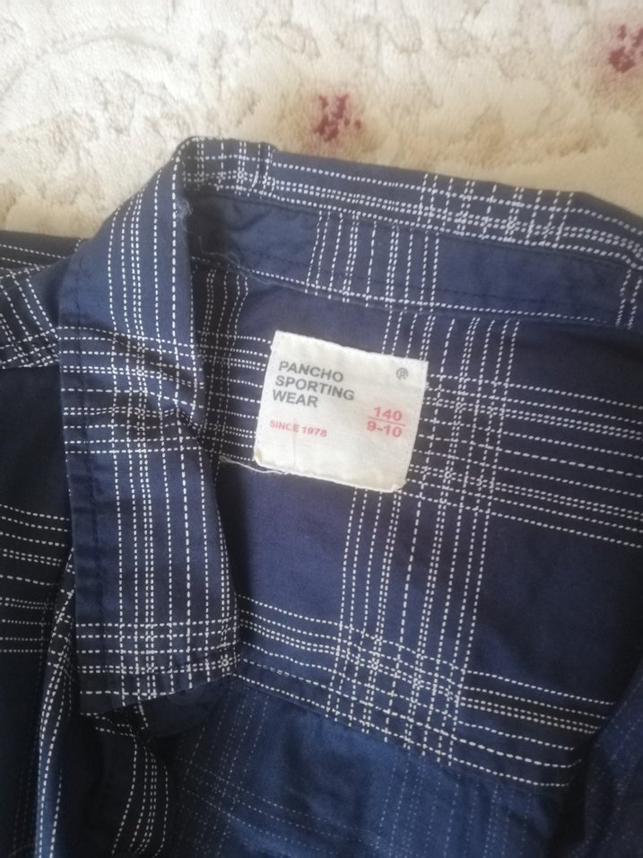 Mavi Pamuklu Kareli Gömlek - Görsel 5