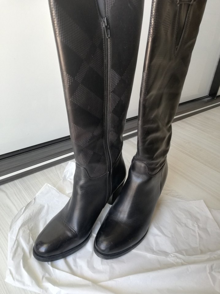 Hakiki Deri Tokalı Dizüstü Kadın Çizme - Görsel 2