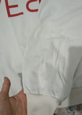 Diğer Kadın Beyaz Baskılı Fermuarlı Sweatshirt