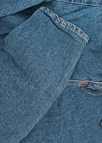 Diğer Kadın Mavi Denim Kemerli Bol Kesim Jean