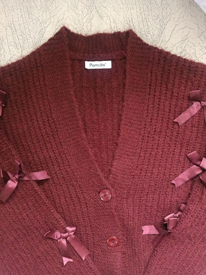 Bordo Triko Hamile Hırkası - Görsel 4