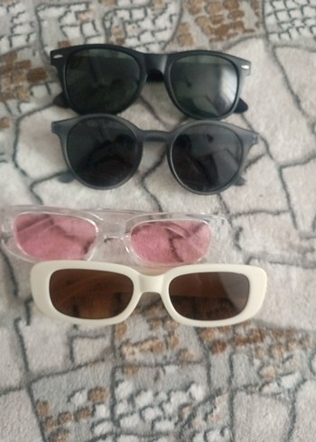 krem sefaf pembe Retro Dikdörtgen Güneş Gözlüğü - Görsel 4