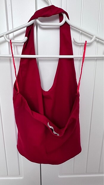 Stradivarius Stradivarius kırmızı halter yaka crop top