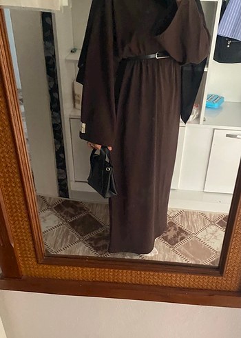 Diğer Kahverengi Uzun Kollu Salaş Elbise