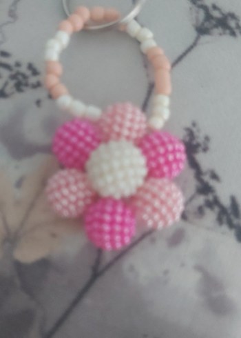 Diğer Pembe Boncuklu Bohem Anahtarlık