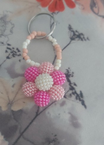  Beden Pembe Boncuklu Bohem Anahtarlık