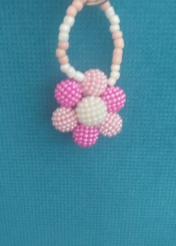 Pembe Boncuklu Bohem Anahtarlık