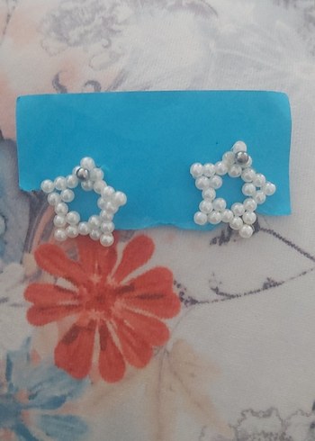 Boncuklu Mini Yıldız Küpe