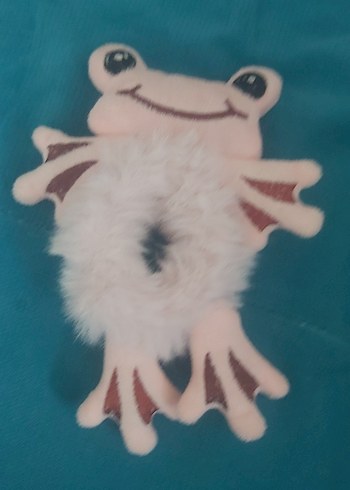 Peluş Beyaz Kurbağa toka
