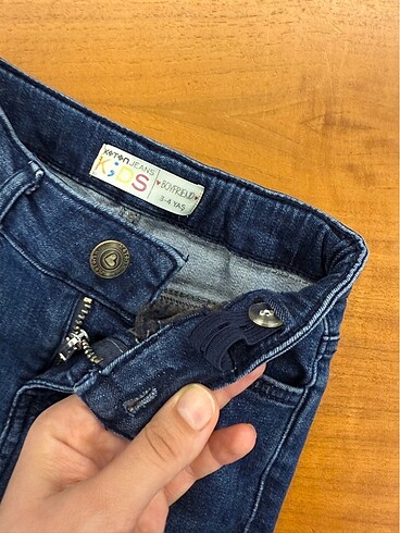 4 Yaş Beden mavi Renk Koton Kız Çocuk Jean