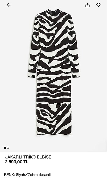 H&M H&M Premium Zebra Desenli Elbise