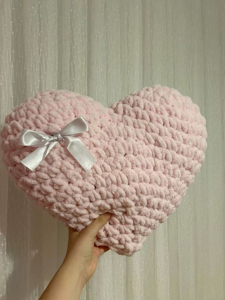 El Örgüsü Kalp Şeklinde Yumuşak Yastıklar - Görsel 4