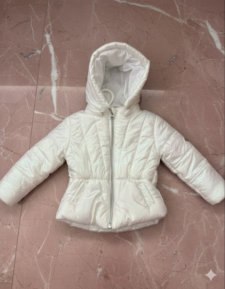 B@G store Beyaz Fermuarlı Kız Montu - Görsel 2