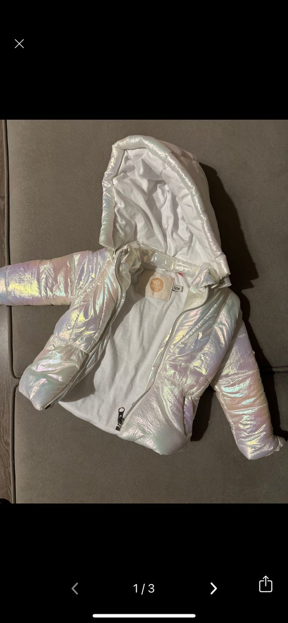 B@G store Beyaz Fermuarlı Kız Montu - Görsel 4