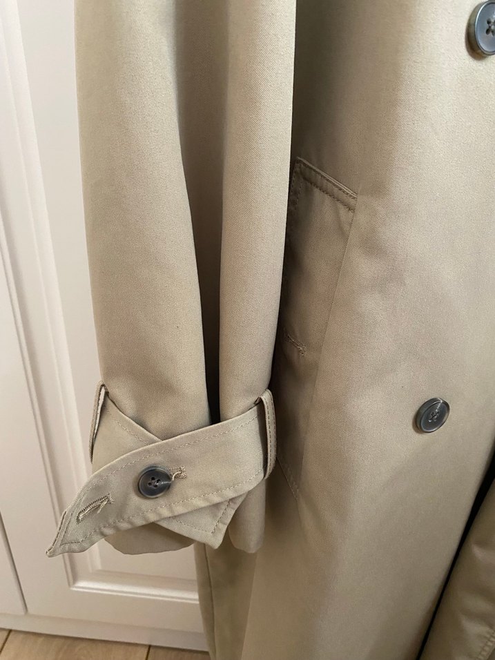 Bej uzun Trençkot Düğmeli Strappy Kollu - Görsel 4