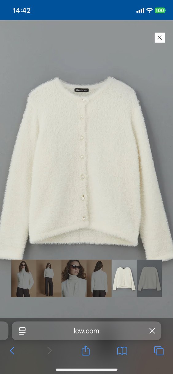 Beyaz Peluş Kadın triko hırka - Görsel 2