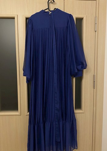 Özel gün elbisesi Lacivert Piliseli Uzun Elbise - Görsel 4