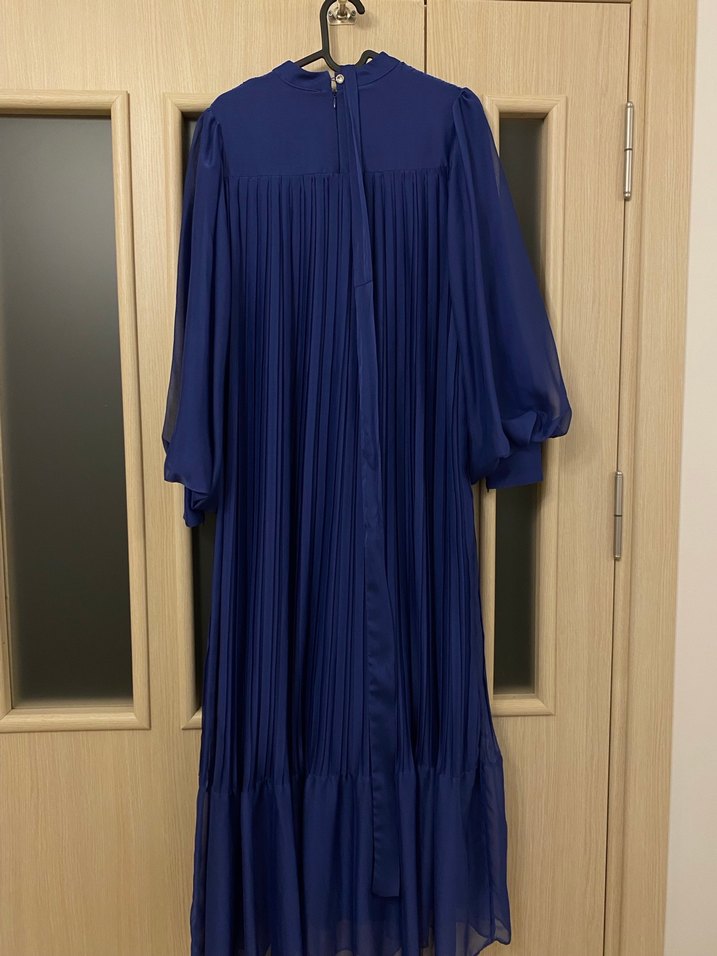 Özel gün elbisesi Lacivert Piliseli Uzun Elbise - Görsel 4