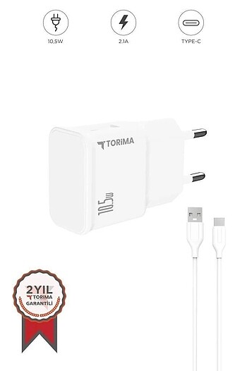 Torima C22T Beyaz TYPE-C Şarj-Data Kablosu ve Adaptörü Şarj Ciha